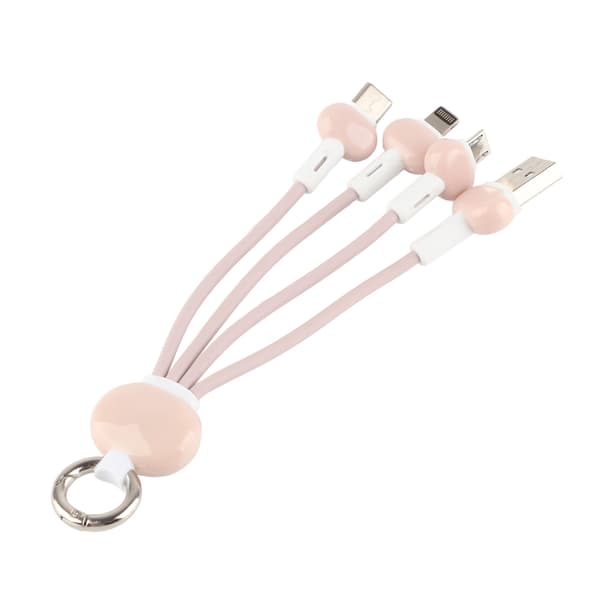Multiladdningskabel Silikon Nyckelring 3 i 1 Laddningskabel Kompatibel för Micro USB/Typ C