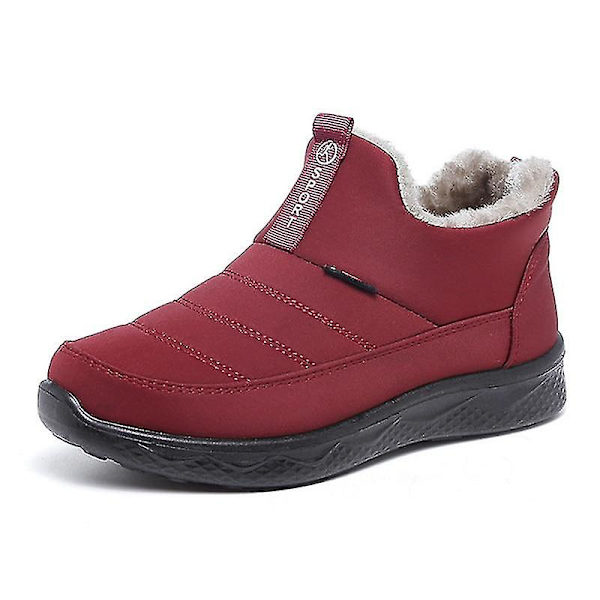 Kvinnor Winter Snow Flats Boots red B 10.5