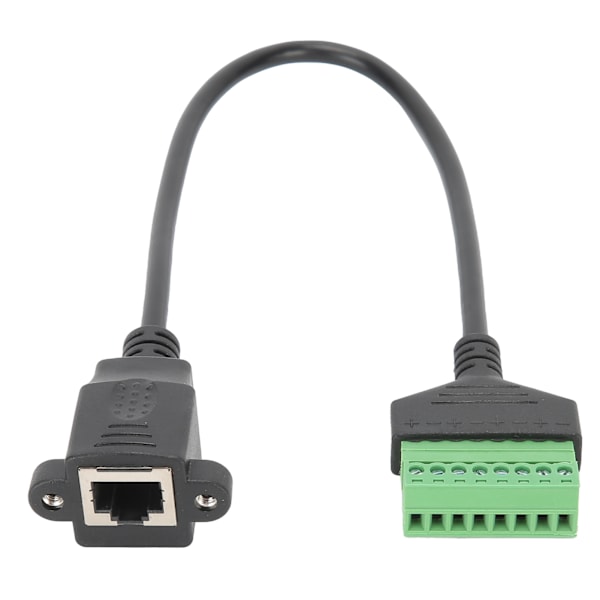 RJ45 Hona Kontakt till 8-Pin Kabel Kort Nätverksadapter Förlängningssladd Lödfri Terminal Grön