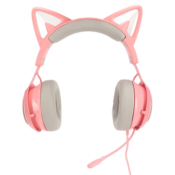 SOMIC Gaming Headset Kattungeöron PC Gaming Hörlurar 7.1USB Luminous med Inbyggd Mikrofon Rosa