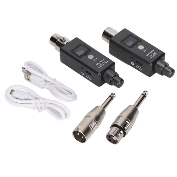 Trådlös Mikrofonadapter Uppladdningsbar Trådlös Mikrofon XLR Sändare Mottagare för Ljudmixer