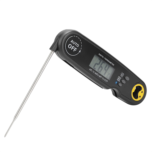 Vattentät Vikbar BBQ Termometer Digital Kök Matlagning Temperaturmätare Svart