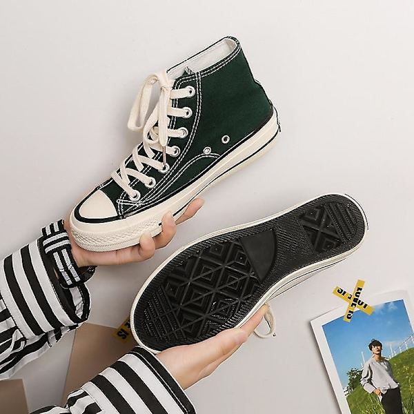 Högklackade vardagsskor, vardagssneakers green low 4