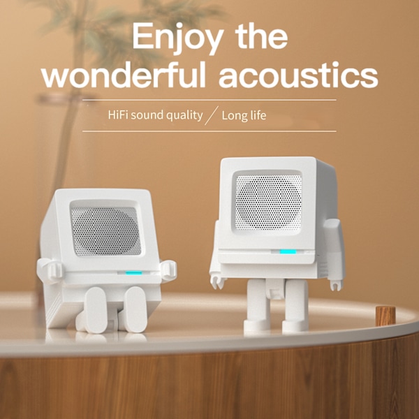 Mini Bluetooth-högtalare Portabel Robot Högtalare Leksak för Utomhus Inomhus Camping Fest Barn Presenter
