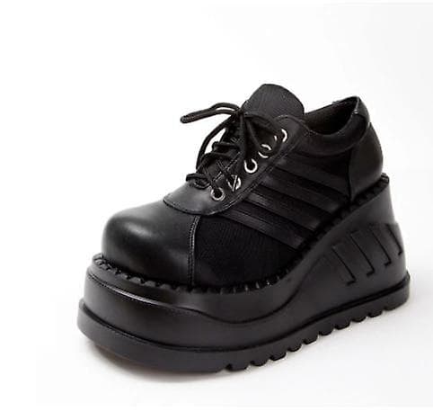 Kvinnor Punk Classics Gotiskt Mode Svarta Chunky Boots 11