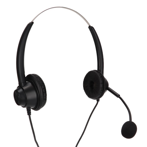 Telefonheadset 2,5 mm-kontakt Brusreducering Binaural Trådbunden Call Center-hörlurar med mikrofon för hemmakontor
