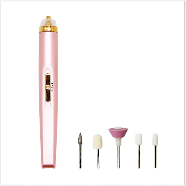 5 i 1 Bärbar Elektrisk Nagelborrmaskin USB-laddning Slipning Med LED-ljus
