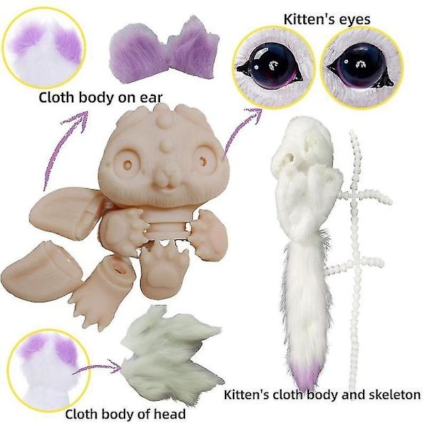 46 cm Baby Reborn Body Plysch Djurleksak Gör-det-själv Blank Kit Omålad Kitten Rebirth Kit Oavslutad dockskit Reborn Sin Pinta Style H