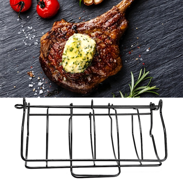 Hopfällbart Non-stick BBQ Grillställ Biffhållare Rostningsställ Inomhus Utomhus Köksredskap