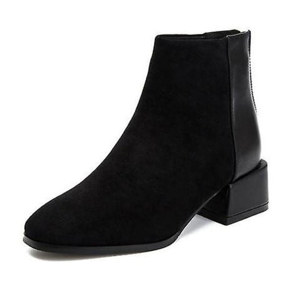 Höst Vinter Casual Chelsea Mode Ankel Boots black Plush Added 37