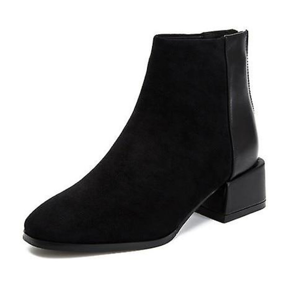 Höst Vinter Casual Chelsea Mode Ankel Boots black Plush Added 41