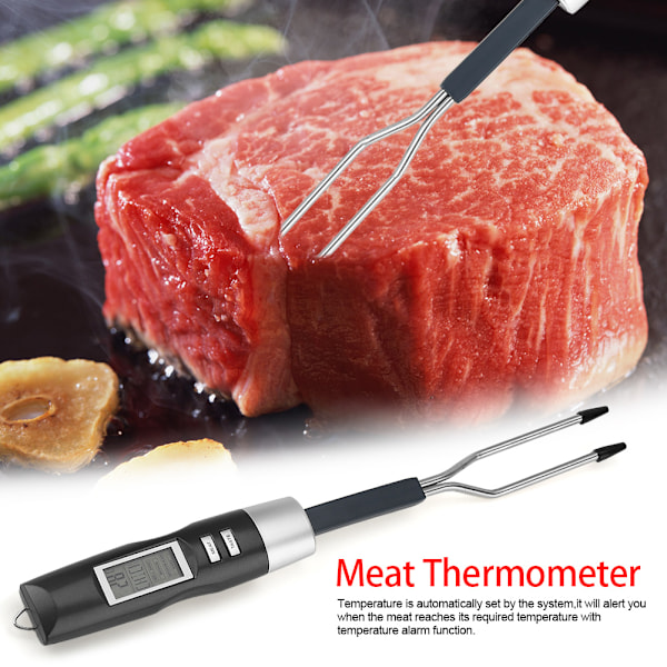 LCD Display Kötttermometer BBQ Picknick Mat Temperaturmätare Kök Matlagning Bageri Gadget