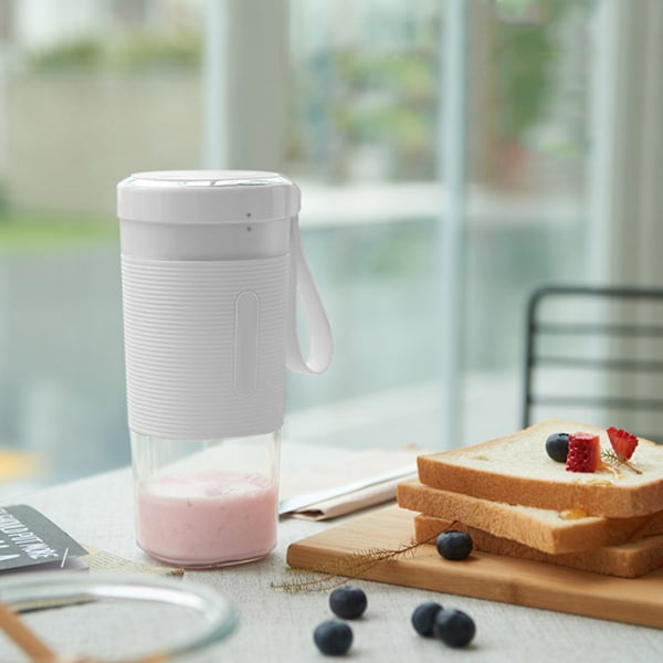 Bärbar Mini Juicepress Hushålls Fruktjuicekopp Elektrisk Juicepresskopp USB-Laddning (Vit)