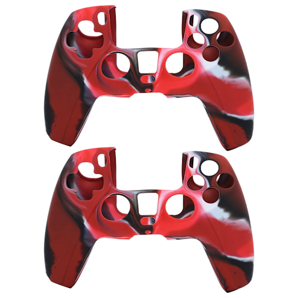 2 st Skyddande Omslag för Spelkontroll Camouflage Silikonfodral för PS5 Spelkontroll Camo Röd
