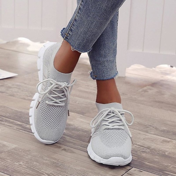 Dam Sneakers Vår Damer Platt Skor (Set 1) Deep gray1 7.5