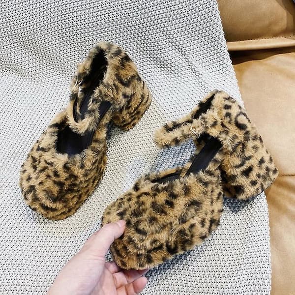 Leopard Högklackade Damskor, Mary Janes leopard 39 /