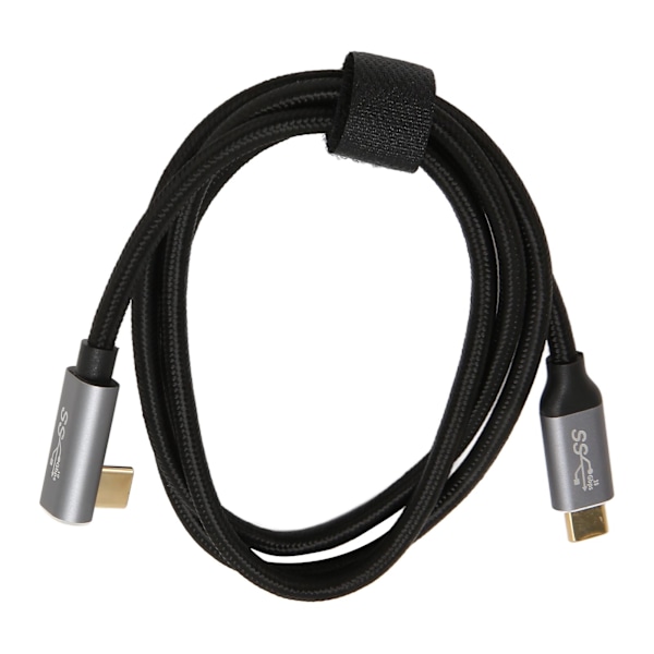 USB C till 90 Graders USB C Kabel 100W USB3.1 Gen2 10Gbps 4K 60Hz Rätvinklig Typ C till Typ C Datakabel för Steam Deck 150cm / 59.1in