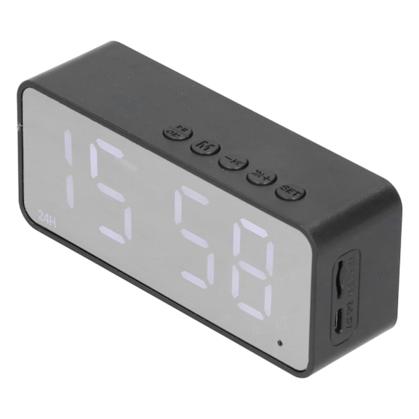 G50 Multifunktionell Bluetooth Väckarklocka Högtalare Trådlös 5.0 MP3-spelare Laddningsväckarklocka för Kontor Svart