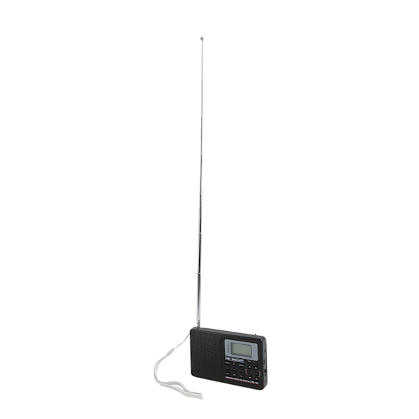 AM FM SW Radio med Minnesfunktion, Låg Förlust, Bakgrundsbelysta Tangenter, Bärbar Digital Fullbandsradio med Väckarklocka