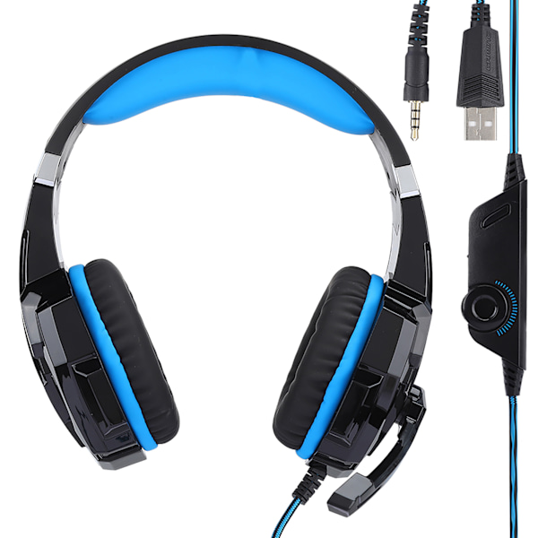 Headset med Luminous Wired Datorspelshörlurar för PS4 Svart Blå
