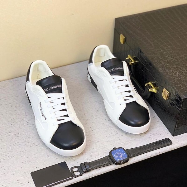 Låg-top Casual, läder Sneaker (set-b) Black White A 45