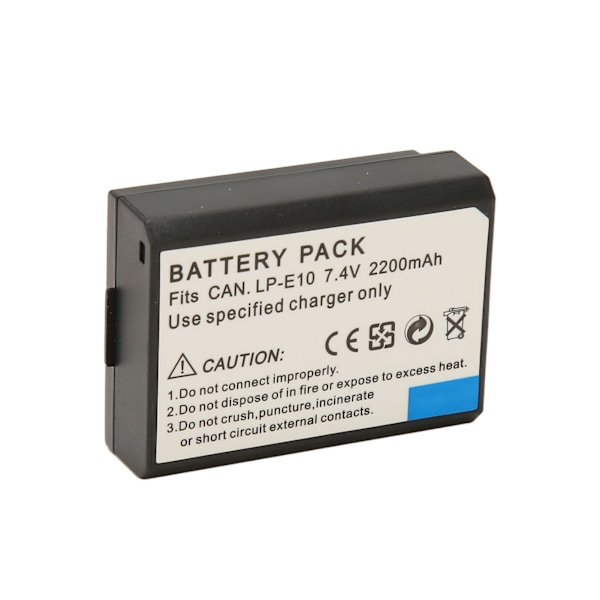 LP E10 Litiumjonbatteri Professionellt 7.4V 2200mAh Kamerabatteri Ersättning för 1300d 1100D 1200d 1500D 3000D