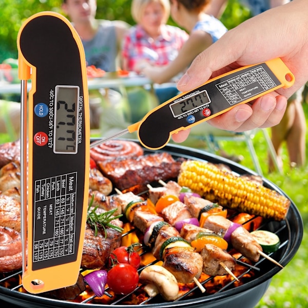 Vikbar Sond Elektronisk Digital BBQ Grill Kötttermometer Kök Matlagningstermometer