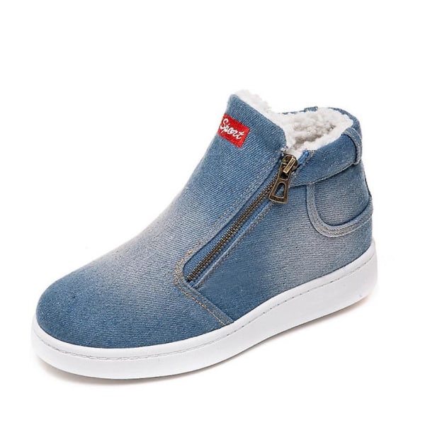 Vinterplattform Supervarma Casual Cowboy ankelstövlar Light Blue 5