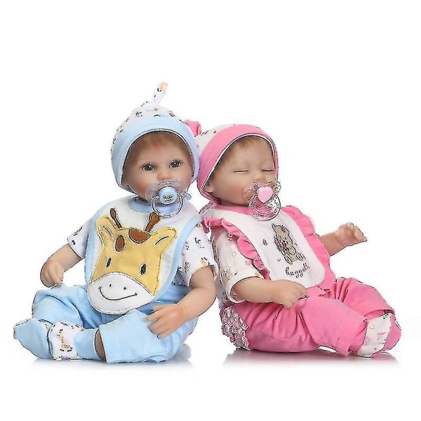 40cm Redan målad Färdig Reborn Baby Doll Tvillingar Levi Awake Newborn Baby Doll 3d Hud Synliga ådror för barn Present