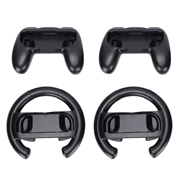 Styrgrepp för Switch - Rattset med Värmebeständiga Handtag och Rattar (Svart Svart)