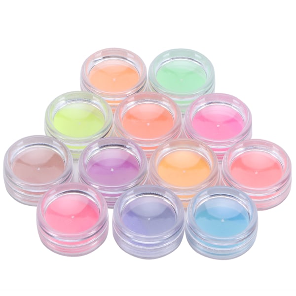 Nagelkonst Självlysande Pulver Kroppsmålning Ljus Fluorescerande Dekoration 1g x 12 Ask