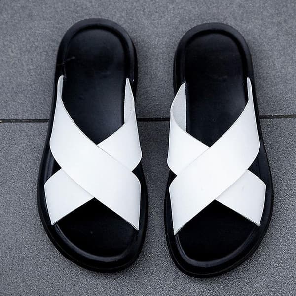 Summer Leather Classic Open-toed, gummisandaler White 6
