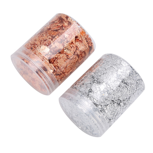 2 st 5g Nagelkonst Dekoration Guld Folie DIY Flakes för Manikyr Hantverk Målning