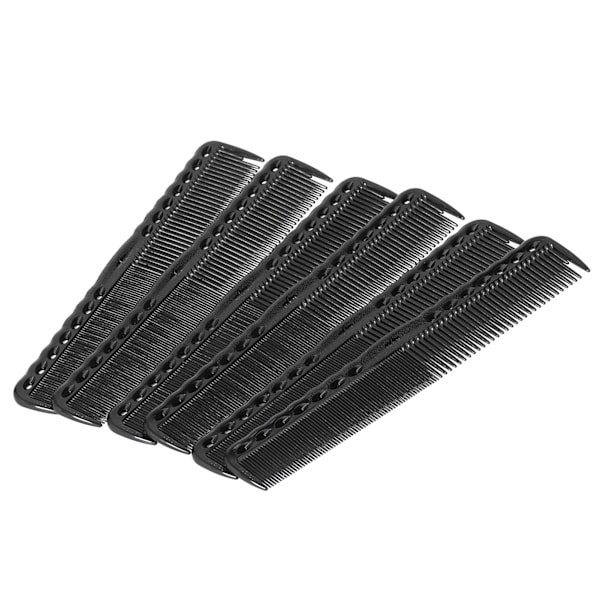 6 st Kolfiber Fintandad Klippkammar Salong Frisör Plast Hårstyling Platt Topp