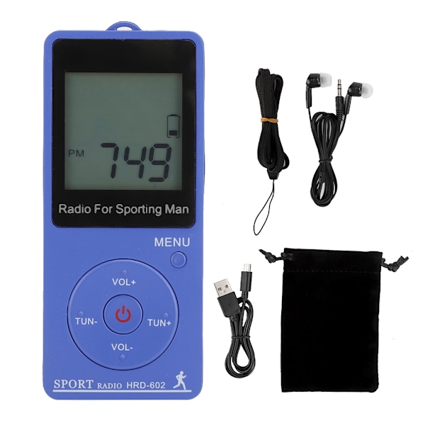 Kompakt Bärbar FM/AM Frekvensjustering Digital Display med Stegräknare Funktion Mini Sportradio