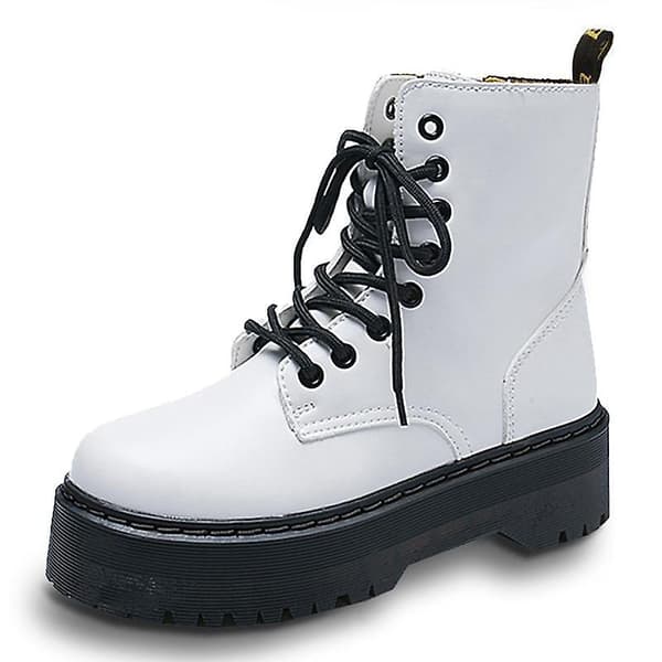 Kvinnor Vinter hög plattform tjocka klackar Chunky plattform boots red 6