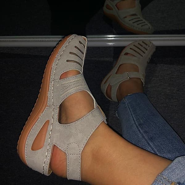 Kvinna sommar läder vintage sandaler Pink 36