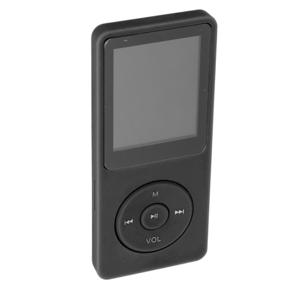 MP3-spelare 1,8 tum TFT HD-skärm Inbyggd mikrofon FM-funktion Mini bärbar musikspelare med hörlurar Svart