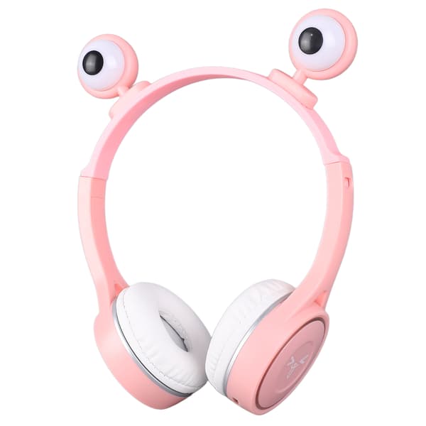 Barn Bluetooth-headset Laddbart Lätt Söt Trådlöst Barnhörlurar med Ljus för Studenter Rosa