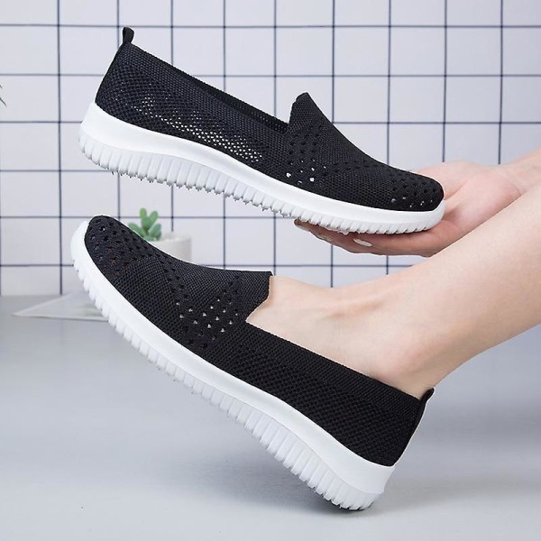Kvinnor Casual Shoes Light Sneakers Net Black 39