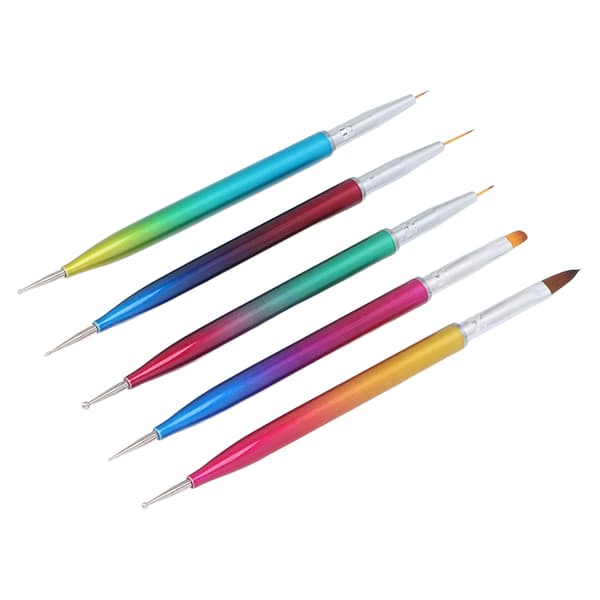 Nagelkonst Målningsritningsborstar Set Dubbelsidig Gradient Professionell Dotting Tool