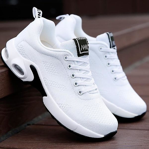 Nya Plattform Sneakers Andningsbara Casual Höjdökande Damskor Red 42