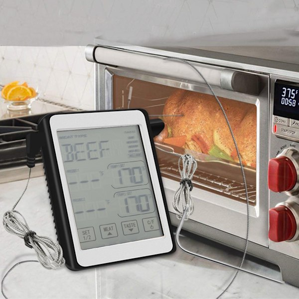 Intelligent Digital Matlagningstermometer med Dubbla Prober för Hushållskök, Grill
