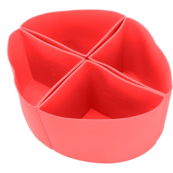 Slow Cooker Divider Liner 4 i 1 Silikon Återanvändbar Läcksäker Matlagningsliner för 6 Quart Gryta Röd