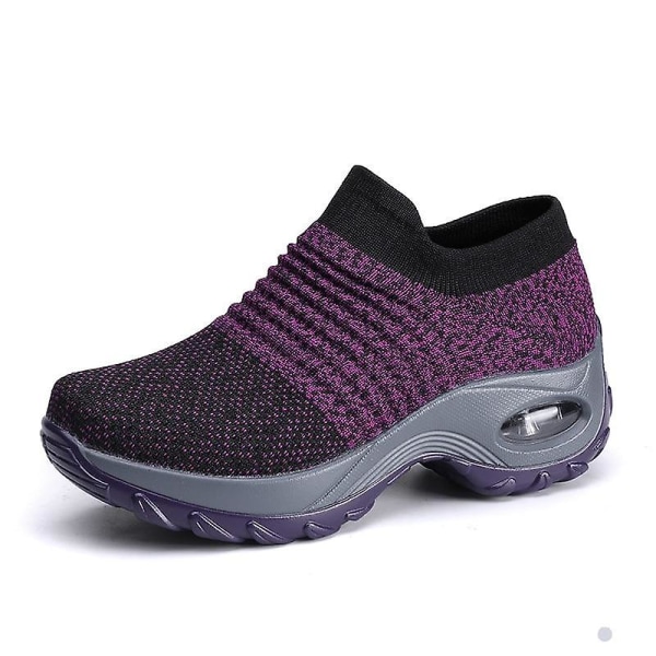 Slip-on casual för kvinnor, bekväma sneakers Purple 6