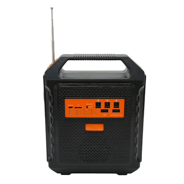 Solar Bluetooth-högtalare Multifunktion Förbättrad Bas Stereo Ljud FM-radio Bärbar Trådlös Högtalare för Utomhusresor