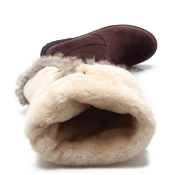 Vintermocka Knähöga stövlar Dammode varma stövlar Brown 7