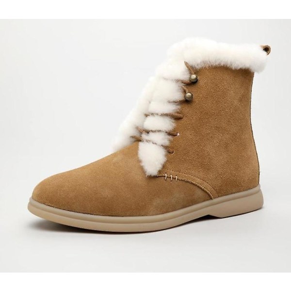 Vinterankelkängor, Kängor i mockaläder från ko Beige 37