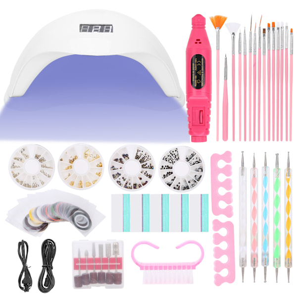 11 Delars Nagelkonstset Torklampa Prickpenna Borr Manikyrkit EU-kontakt 100?240V