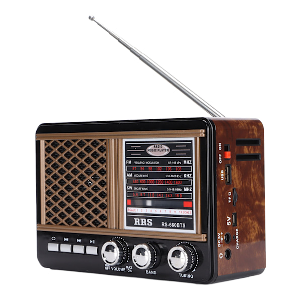 Nödväderradio Batteridriven Solcellsdriven Multibandsradio med Ficklampa för Utomhusnöd